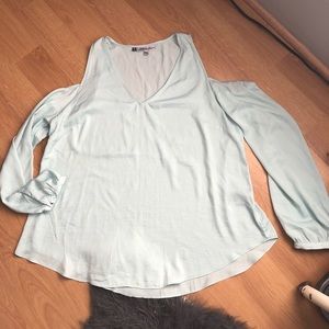 Gorgeous sky blue cold shoulder blouse!!